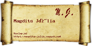 Magdits Júlia névjegykártya